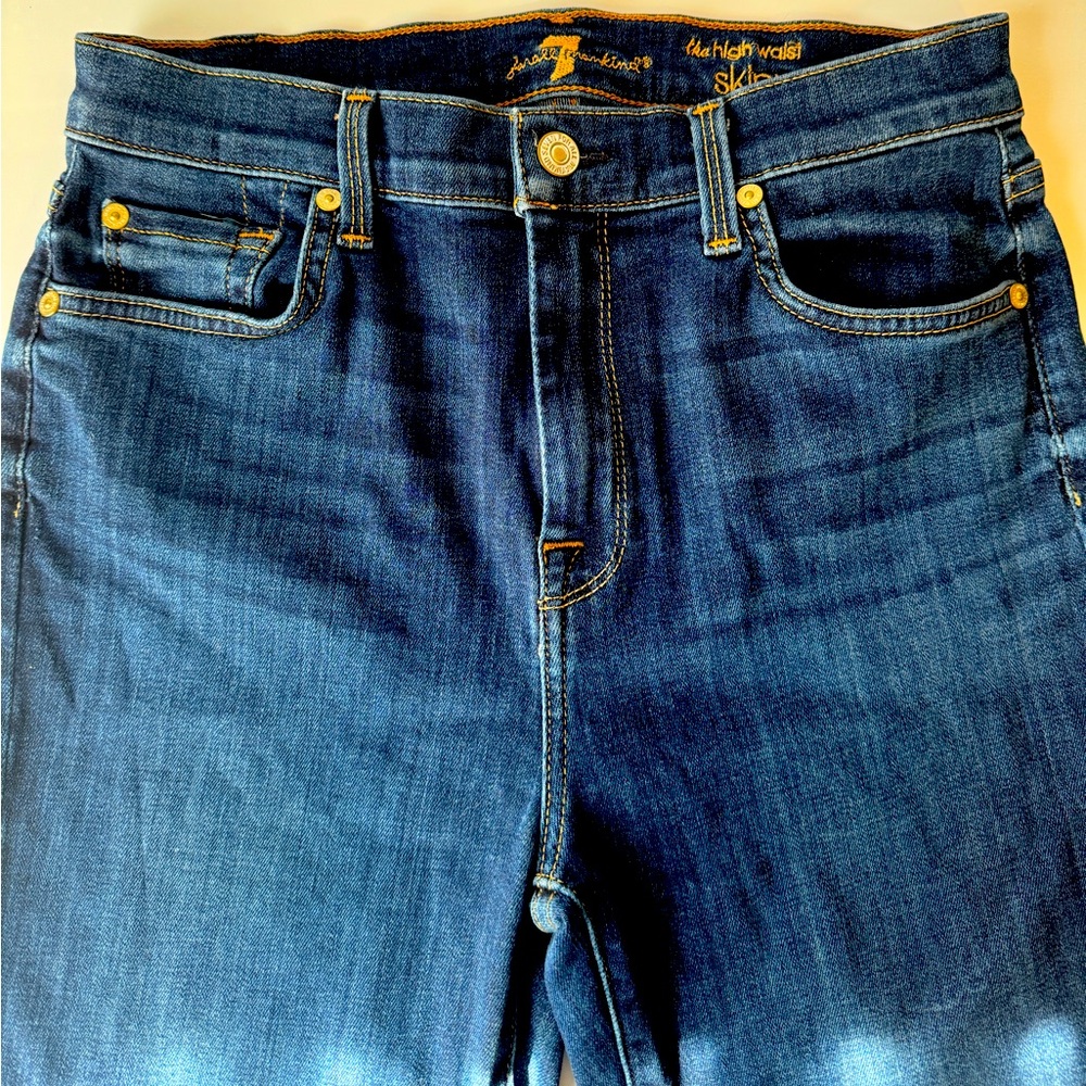 Seven For All Mankind The High Waist Skinny Jean Womens Size 28 Dark Wash